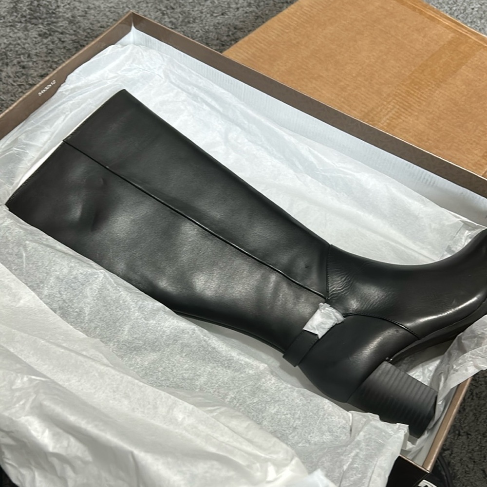 NWT Giani Bernini Adonnysl black leather wide calf tall boots